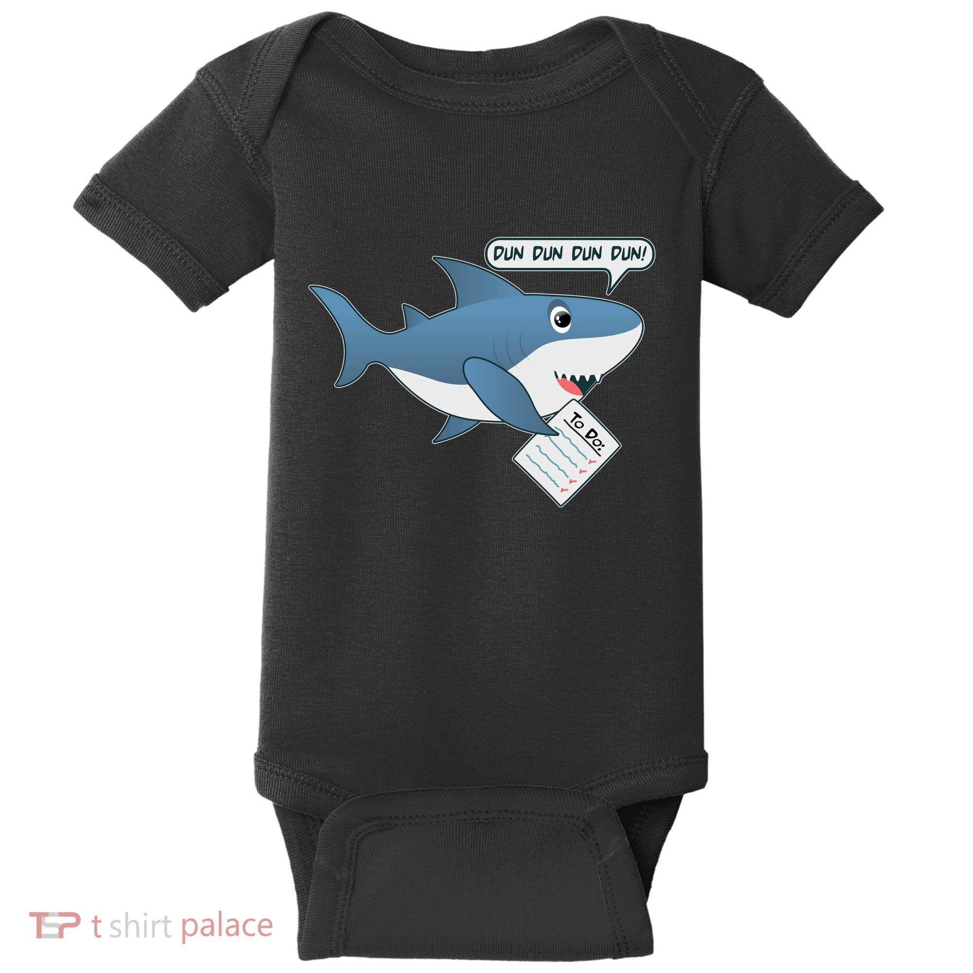 Funny Dun Dun To Do List Shark Baby Bodysuit