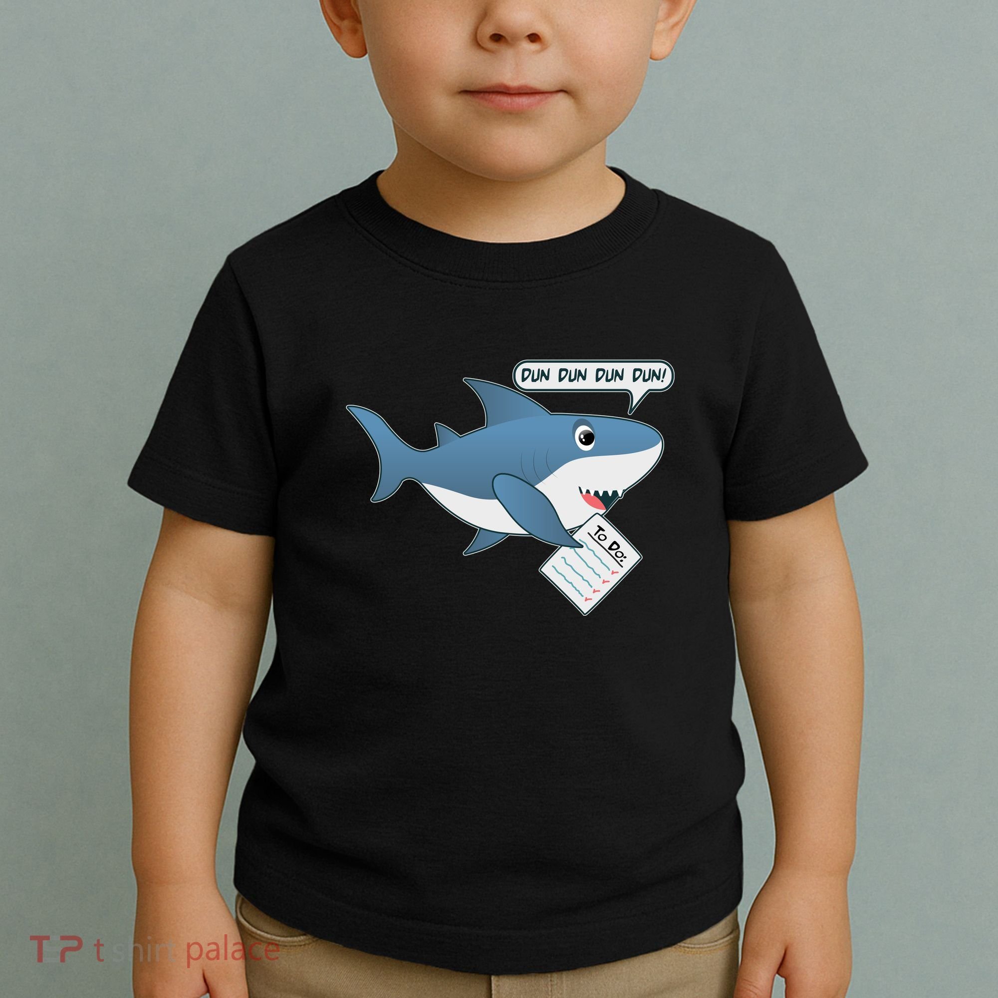 Funny Dun Dun To Do List Shark Toddler T-Shirt