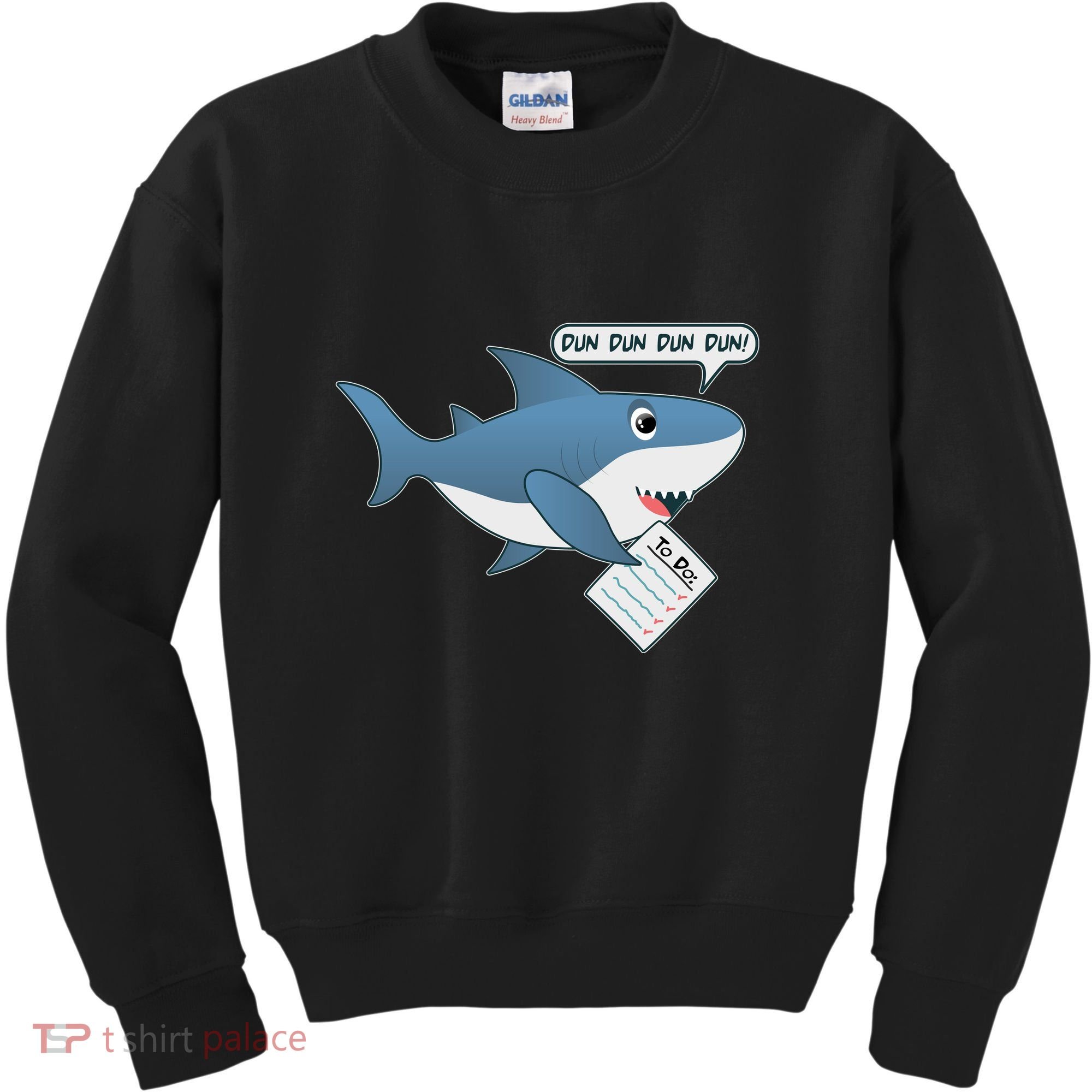 Funny Dun Dun To Do List Shark Kids Sweatshirt