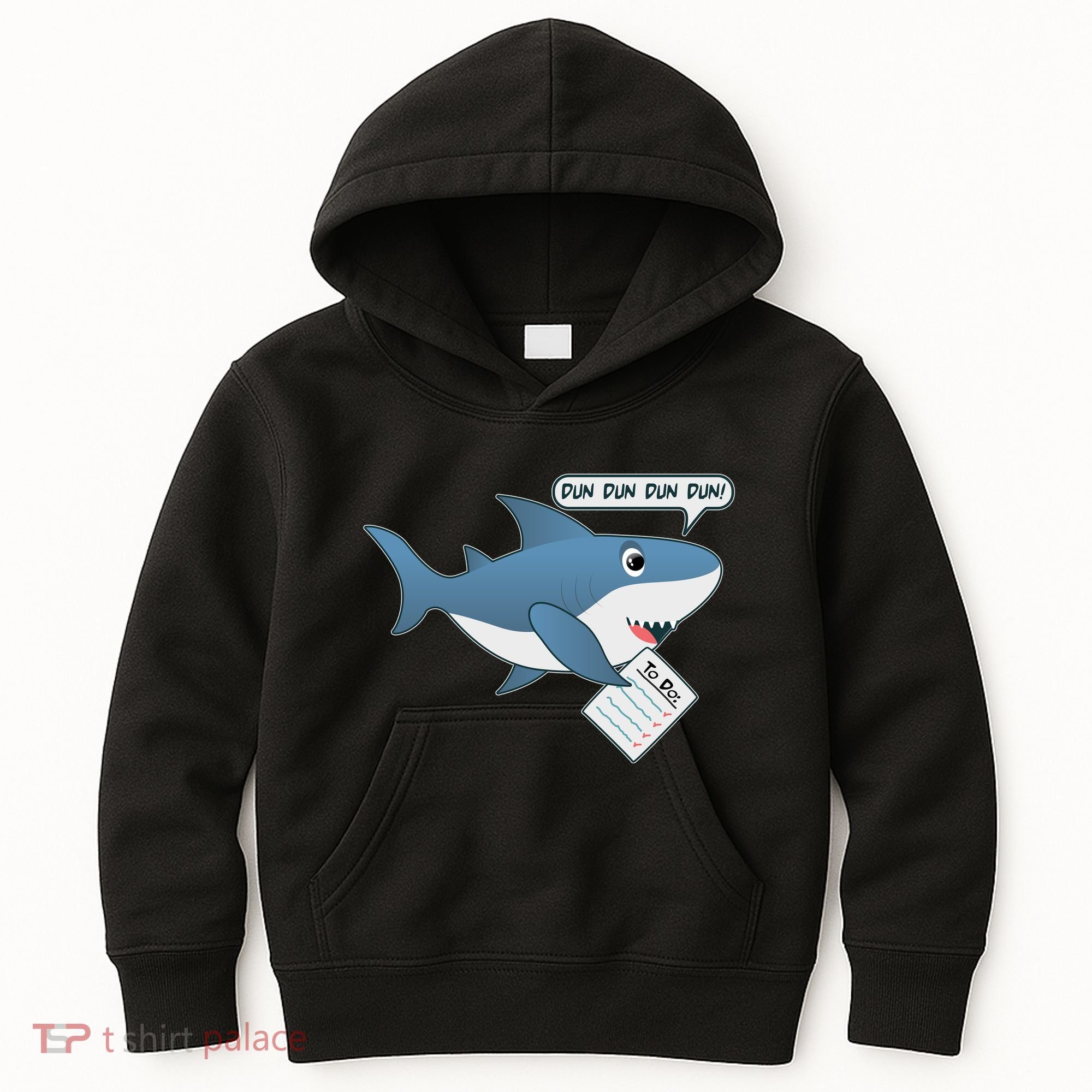 Funny Dun Dun To Do List Shark Kids Hoodie