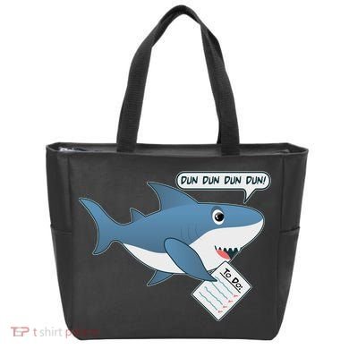 Funny Dun Dun To Do List Shark Tote Bag