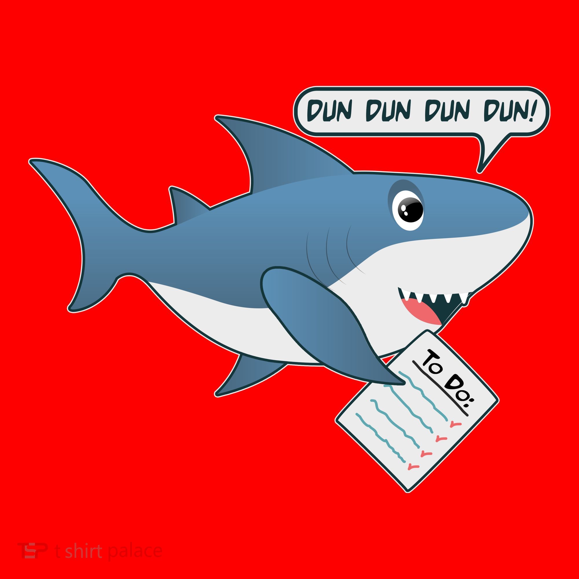 Funny Dun Dun To Do List Shark Santa Hat