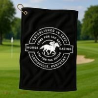 Funny Derby Day Kentucky Horse Racing And Mint Juleps Gift Golf Towel thumb 1
