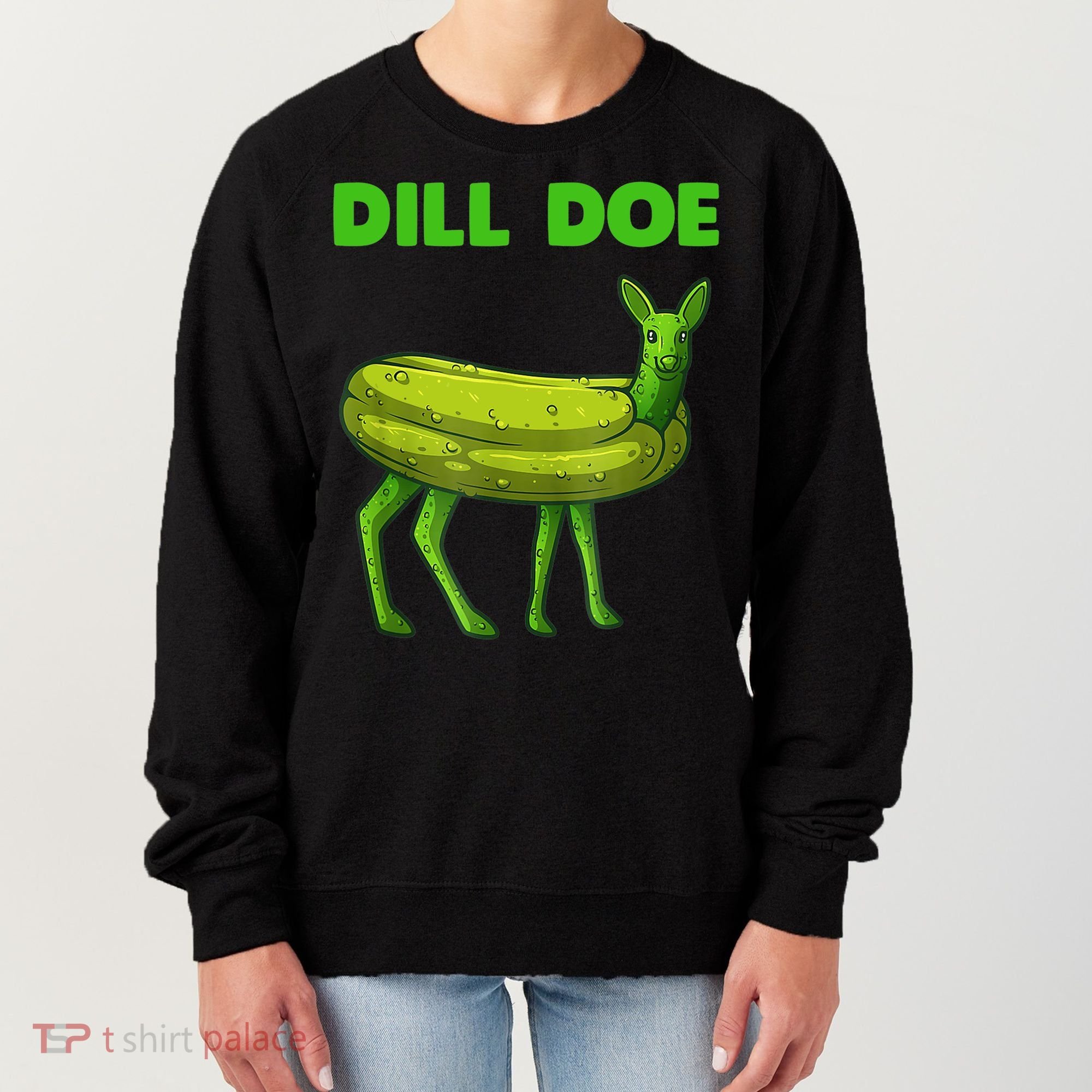 Funny Dill Doe Women Deer Green Dill Pickle Veggie Lover Women's Sweatshirt