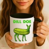 Funny Dill Doe Women Deer Green Dill Pickle Veggie Lover Coffee Mug thumb 3