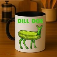 Funny Dill Doe Women Deer Green Dill Pickle Veggie Lover Coffee Mug thumb 4
