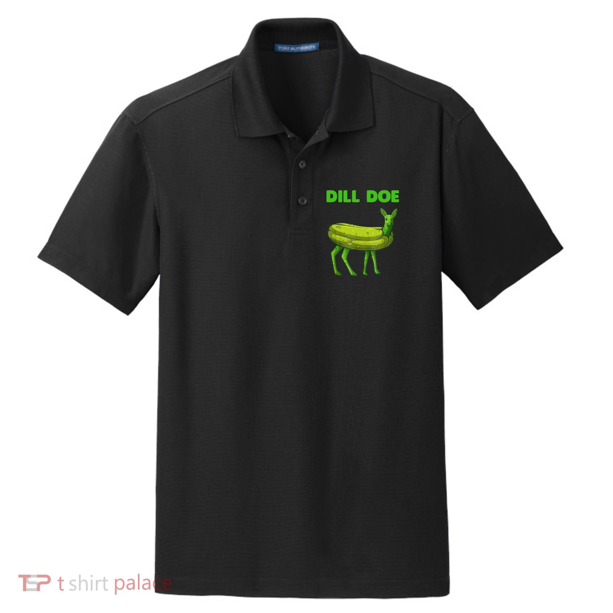 Funny Dill Doe Women Deer Green Dill Pickle Veggie Lover Dry Zone Grid Polo