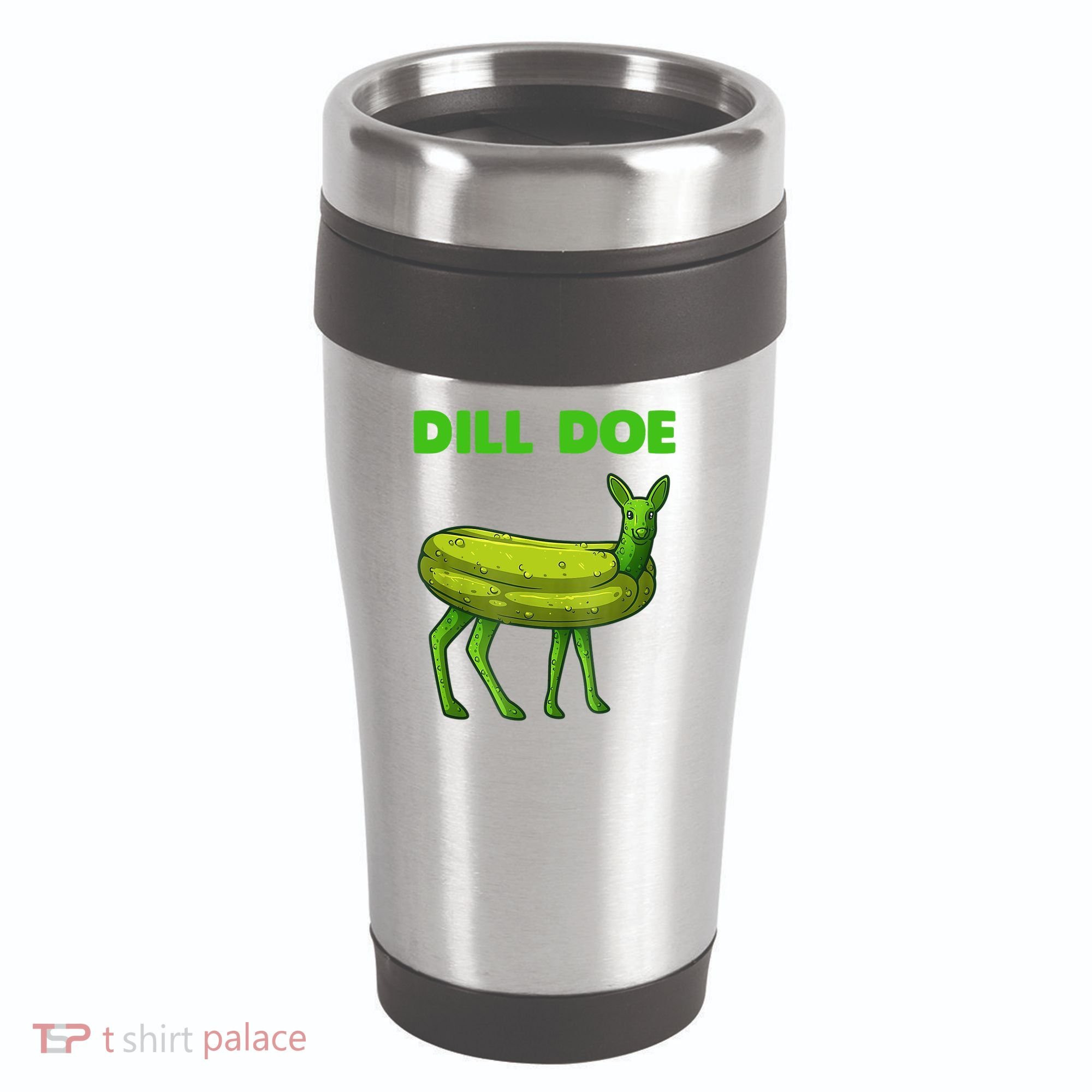 Funny Dill Doe Women Deer Green Dill Pickle Veggie Lover 16oz Travel Tumbler
