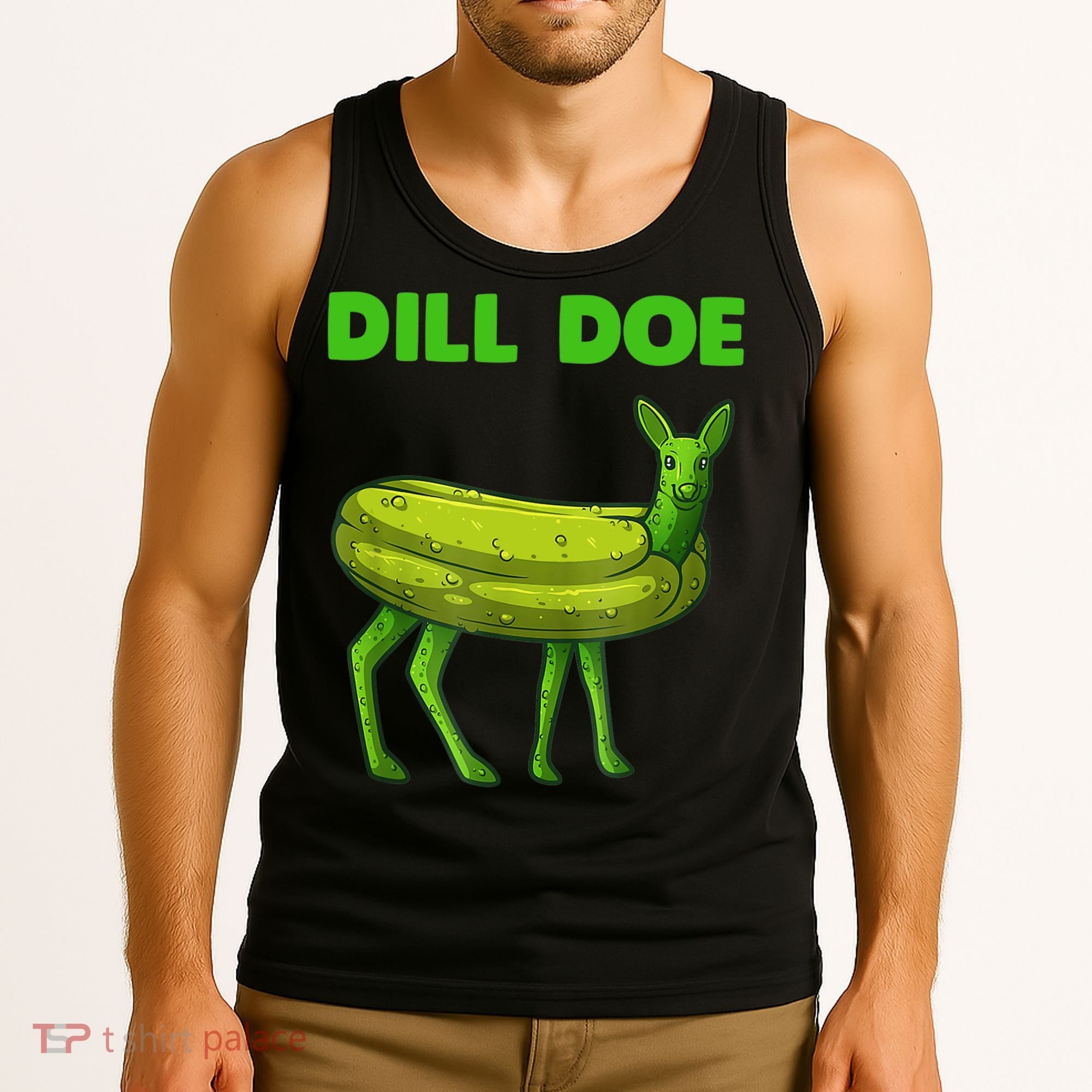 Funny Dill Doe Women Deer Green Dill Pickle Veggie Lover Tank Top