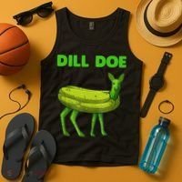 Funny Dill Doe Women Deer Green Dill Pickle Veggie Lover Tank Top thumb 4