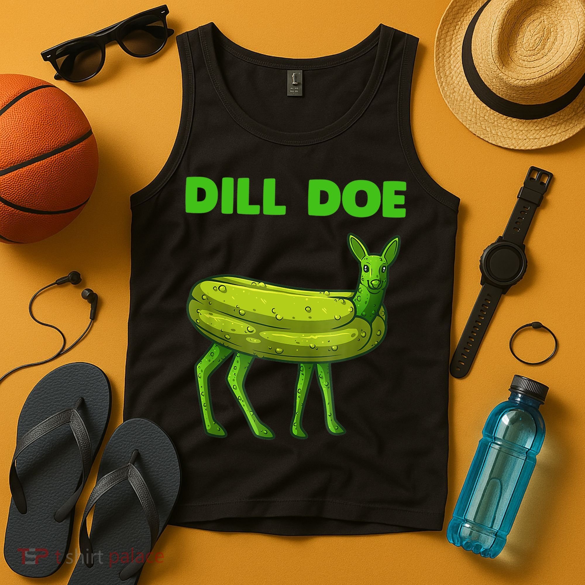 Funny Dill Doe Women Deer Green Dill Pickle Veggie Lover Tank Top