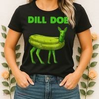 Funny Dill Doe Women Deer Green Dill Pickle Veggie Lover Women's T-Shirt thumb 2