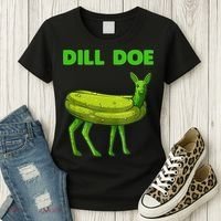 Funny Dill Doe Women Deer Green Dill Pickle Veggie Lover Women's T-Shirt thumb 3