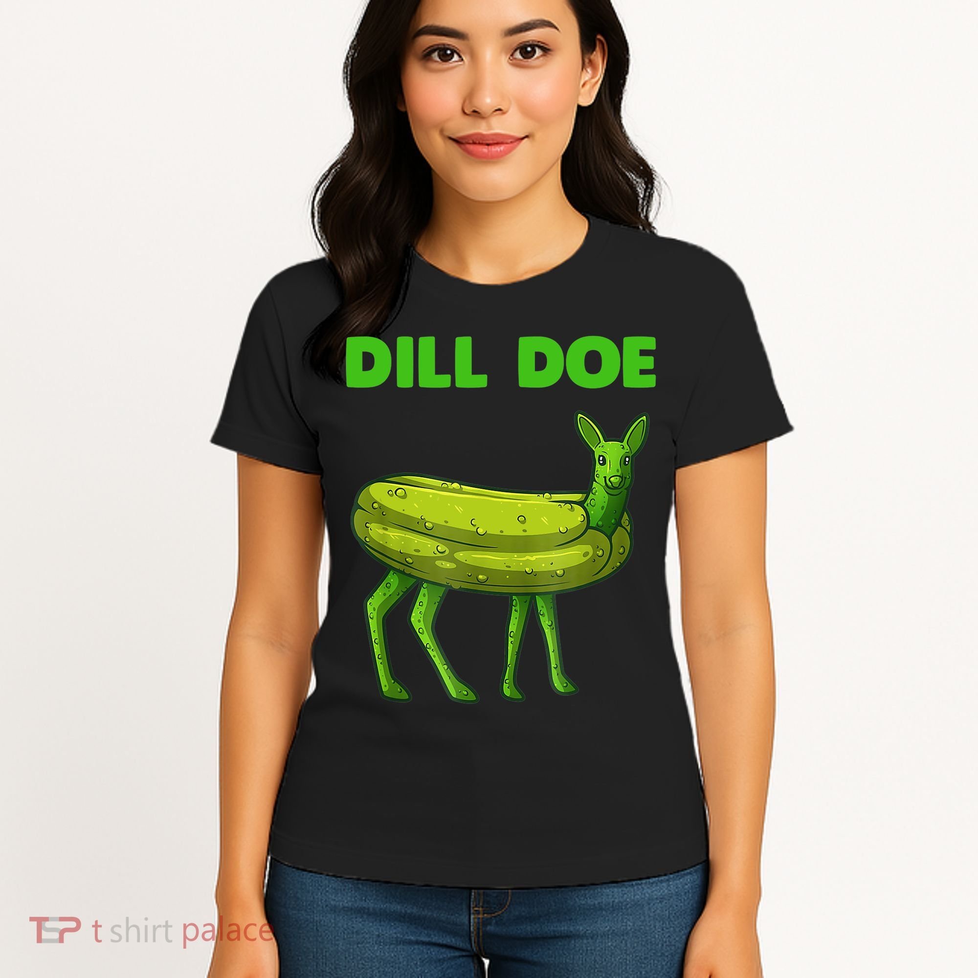 Funny Dill Doe Women Deer Green Dill Pickle Veggie Lover Women's T-Shirt
