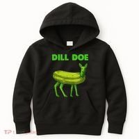 Funny Dill Doe Women Deer Green Dill Pickle Veggie Lover Kids Hoodie thumb 0