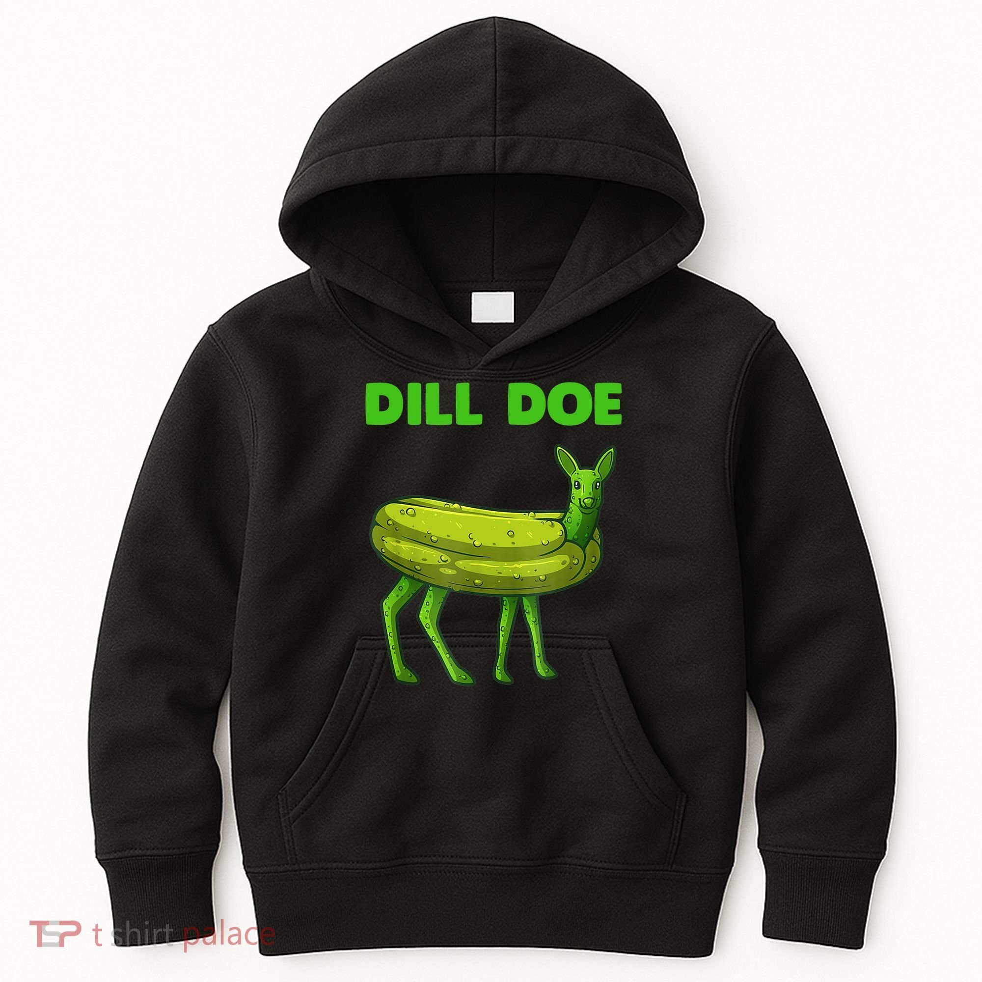 Funny Dill Doe Women Deer Green Dill Pickle Veggie Lover Kids Hoodie