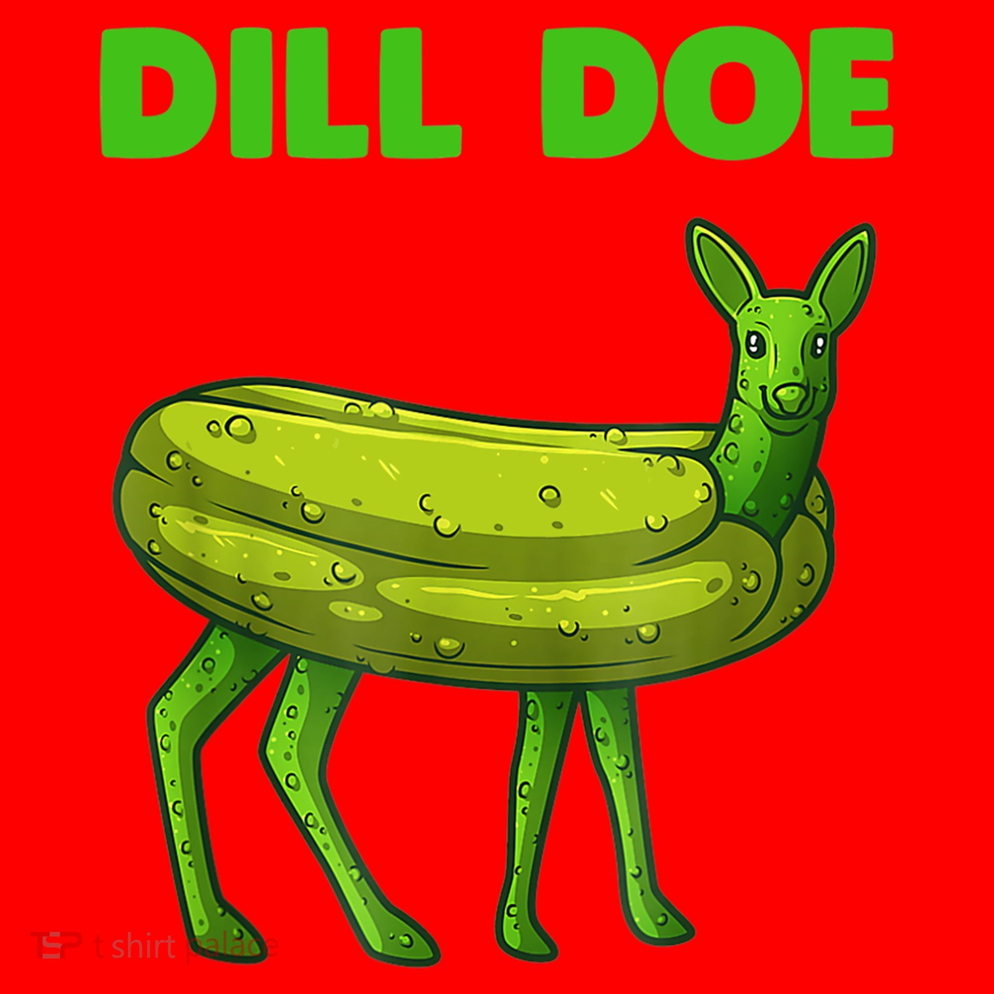 Funny Dill Doe Women Deer Green Dill Pickle Veggie Lover Santa Hat