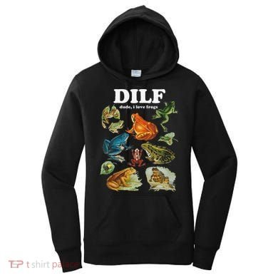 Funny DILF Damn I Love Frogs Cottagecore Aesthetic Women's Hoodie