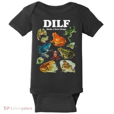 Funny DILF Damn I Love Frogs Cottagecore Aesthetic Baby Bodysuit