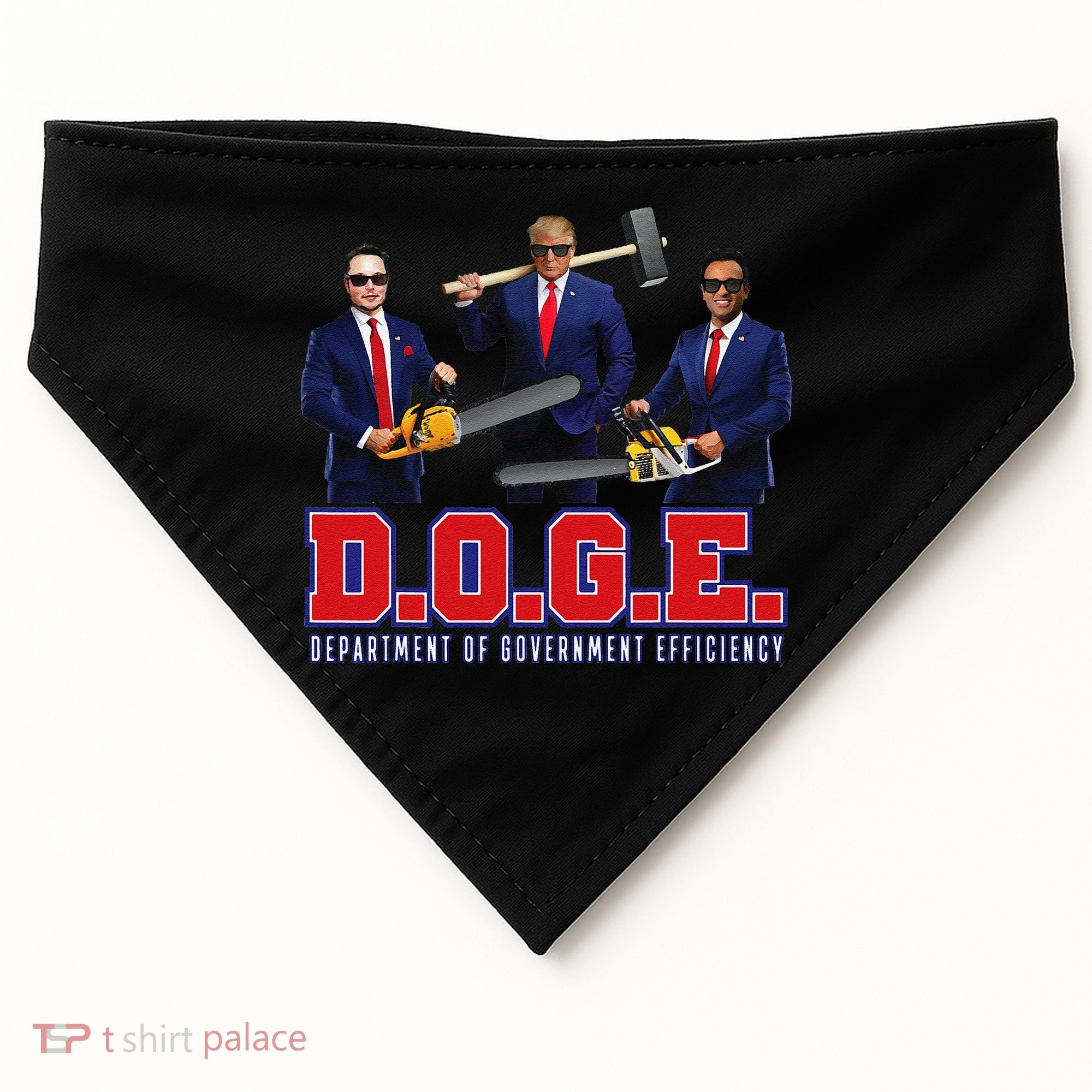 Funny D.O.G.E. (Department Of Government Efficiency) Doge Gift USA-Made Doggie Bandana