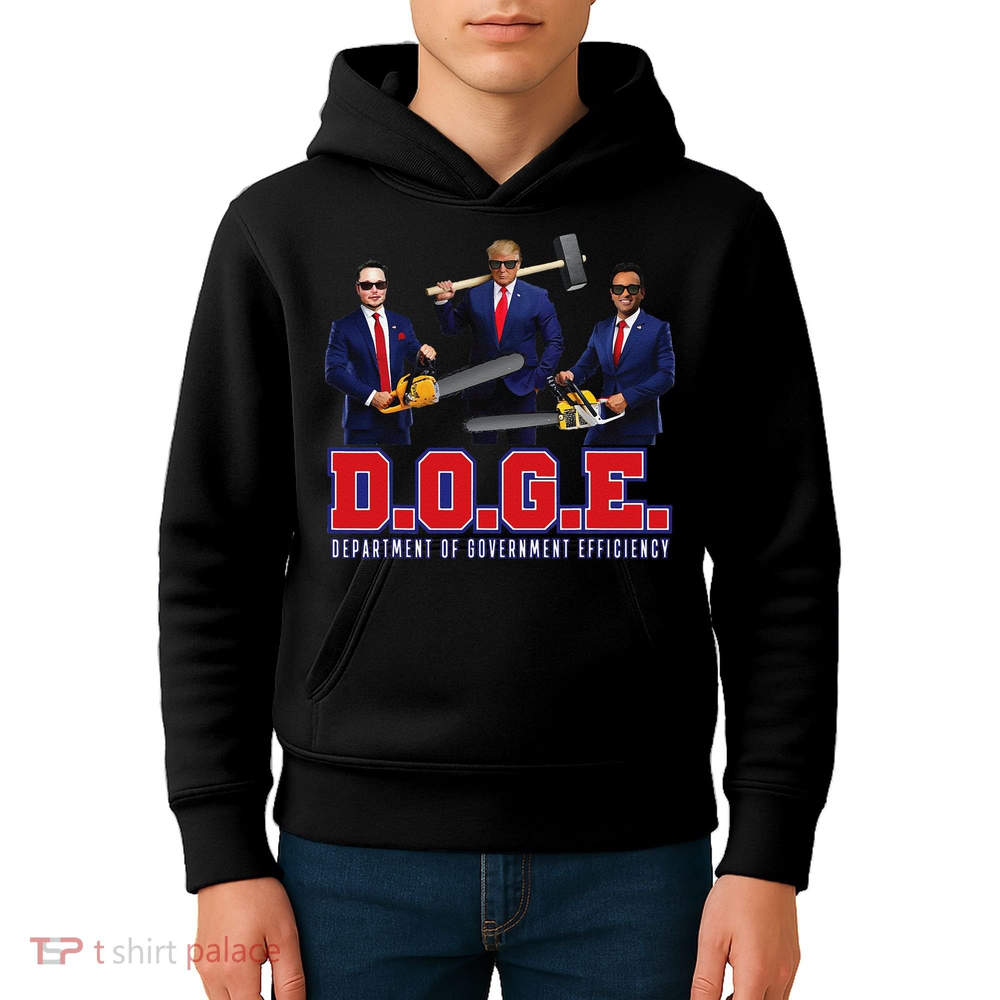Funny D.O.G.E. (Department Of Government Efficiency) Doge Gift Kids Hoodie