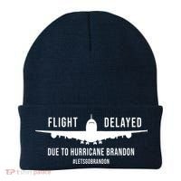 Flight Delayed Due To Hurricane Brandon #LetsGoBrandon Beanie thumb 0