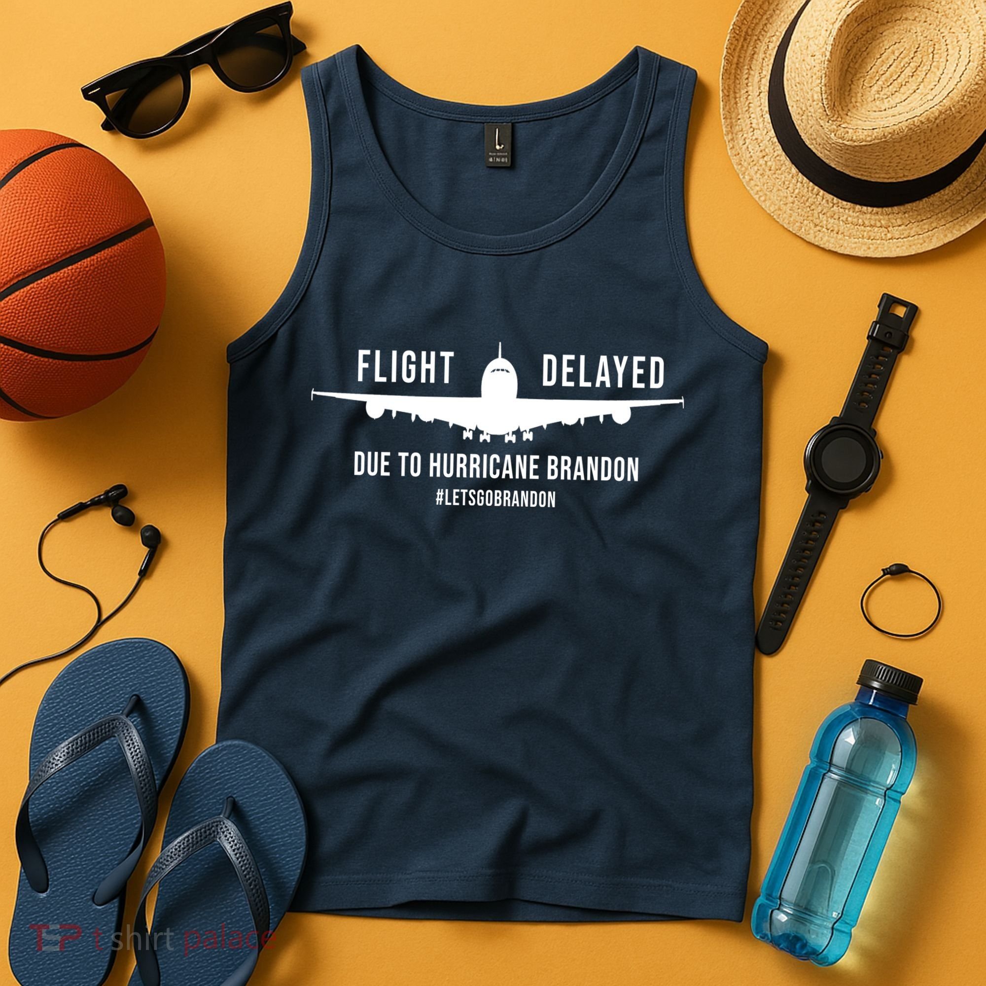 Flight Delayed Due To Hurricane Brandon #LetsGoBrandon Tank Top