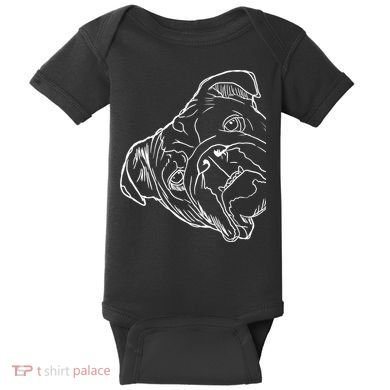 Funny Dog English Bulldog Baby Bodysuit