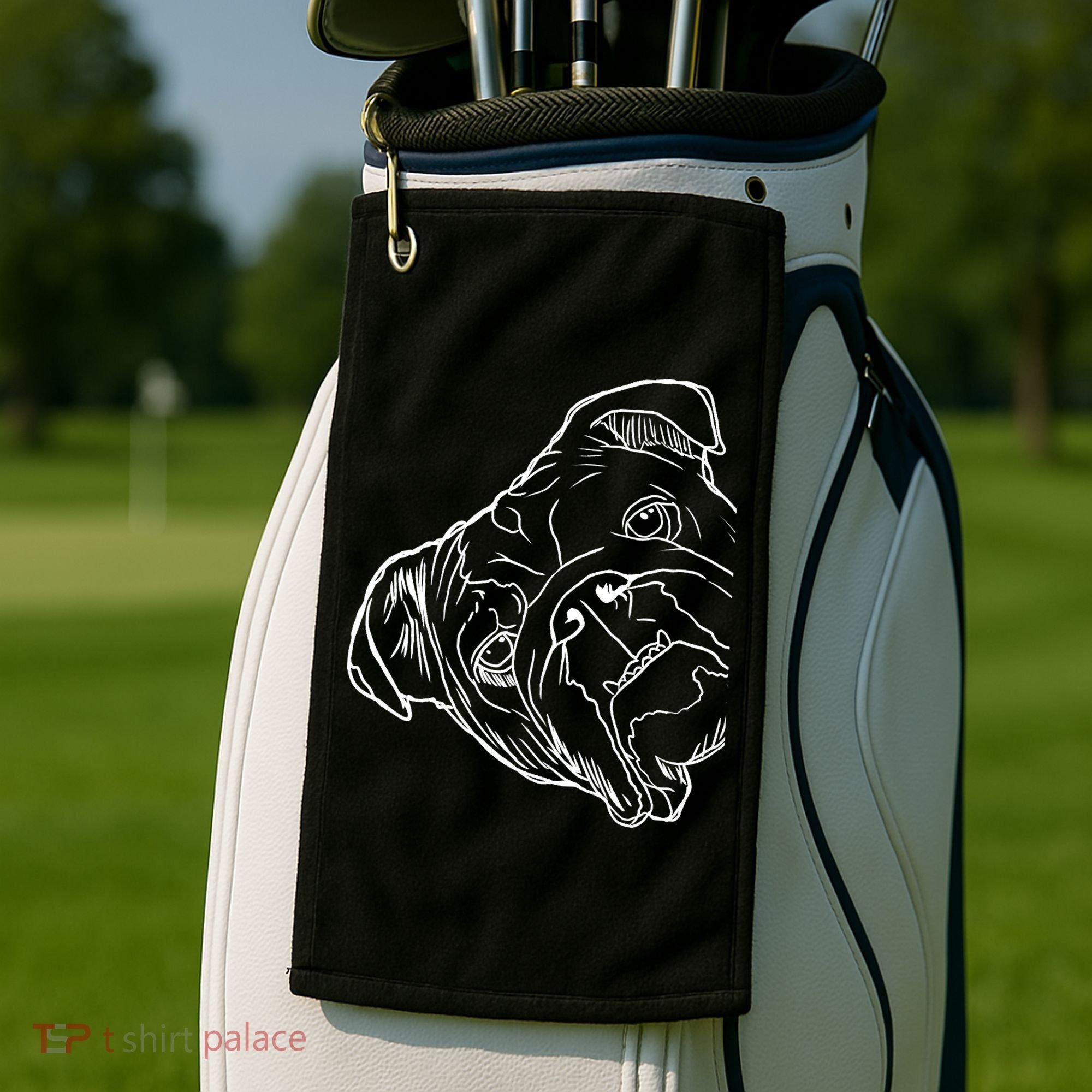 Funny Dog English Bulldog Golf Towel