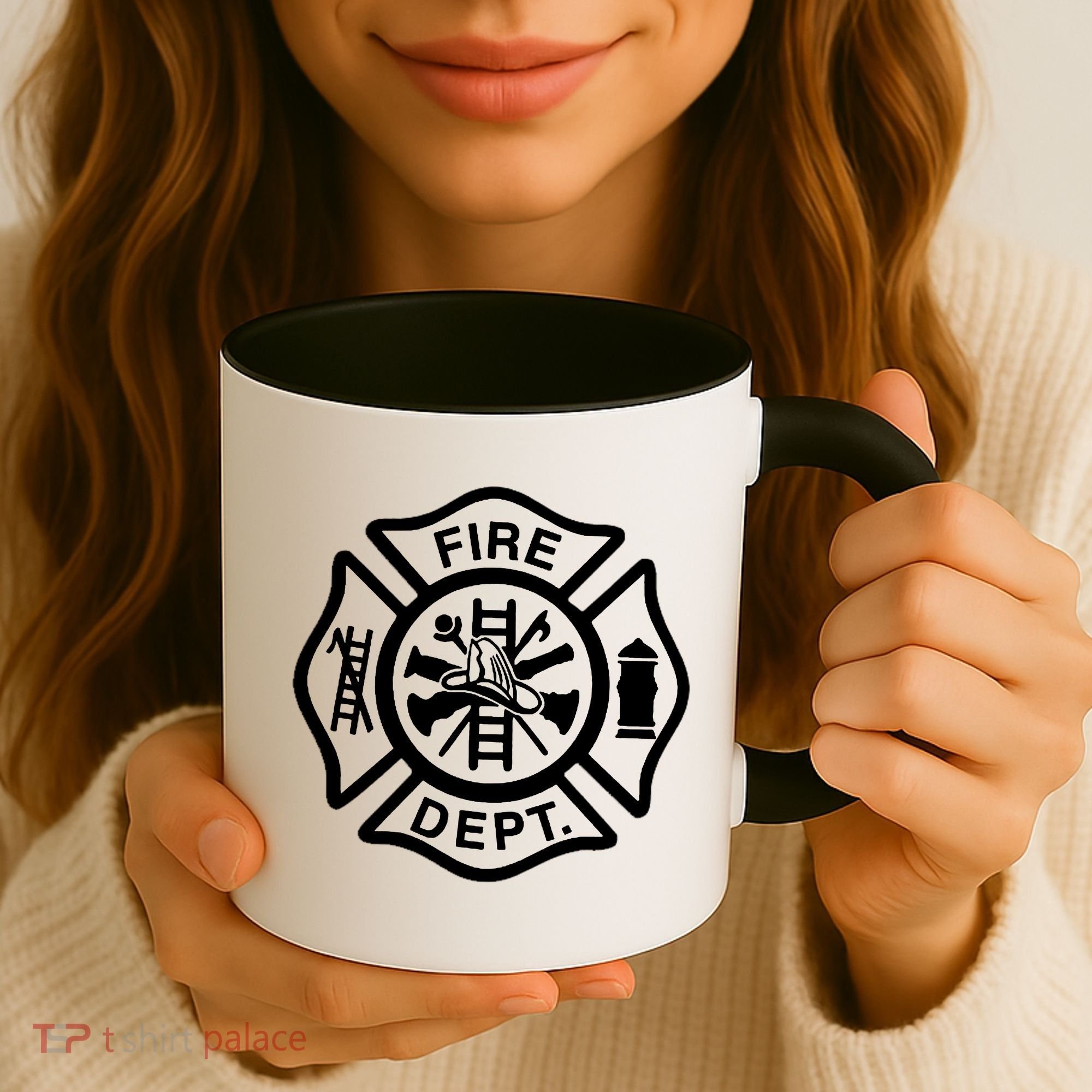 Fire Dept Emblem Badge Firefighter Logo Coffee Mug