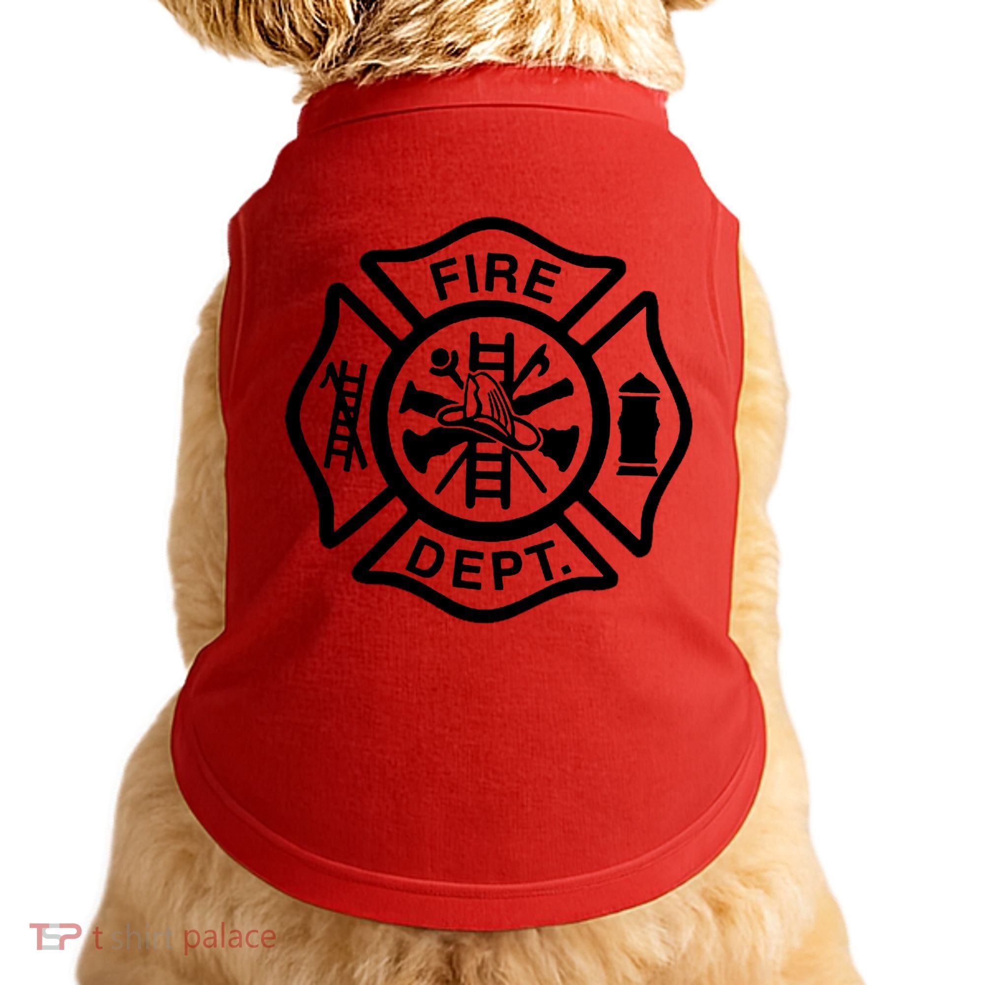 Fire Dept Emblem Badge Firefighter Logo Doggie Tank