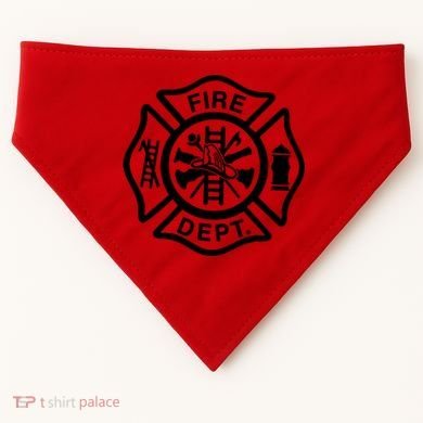 Fire Dept Emblem Badge Firefighter Logo USA-Made Doggie Bandana