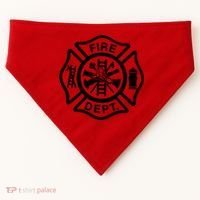 Fire Dept Emblem Badge Firefighter Logo USA-Made Doggie Bandana thumb 0