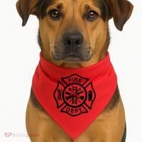 Fire Dept Emblem Badge Firefighter Logo USA-Made Doggie Bandana thumb 1