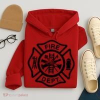 Fire Dept Emblem Badge Firefighter Logo Hoodie thumb 4