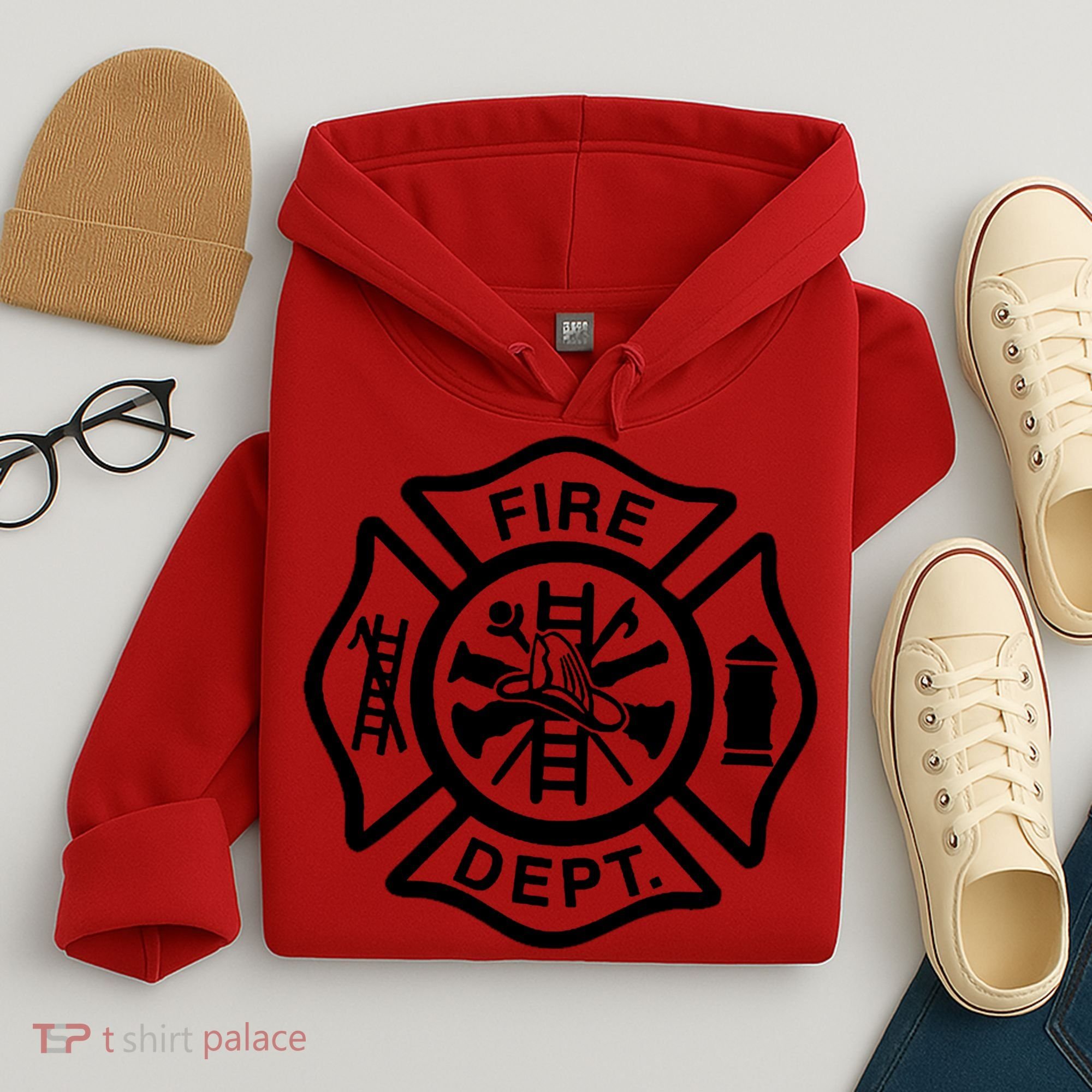 Fire Dept Emblem Badge Firefighter Logo Hoodie