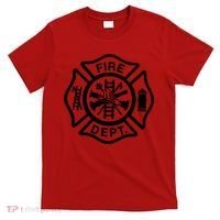 Fire Dept Emblem Badge Firefighter Logo T-Shirt thumb 0