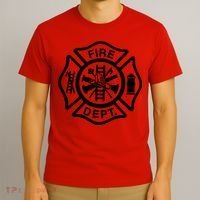 Fire Dept Emblem Badge Firefighter Logo T-Shirt thumb 3