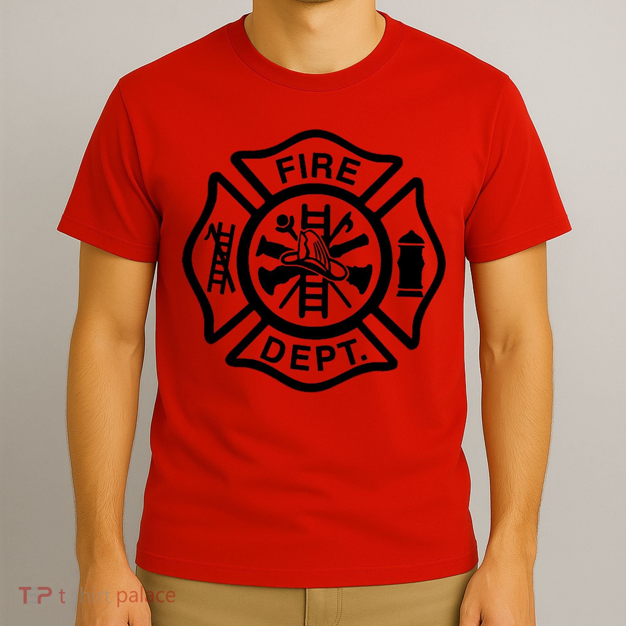 Fire Dept Emblem Badge Firefighter Logo T-Shirt