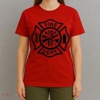 Fire Dept Emblem Badge Firefighter Logo T-Shirt thumb 4