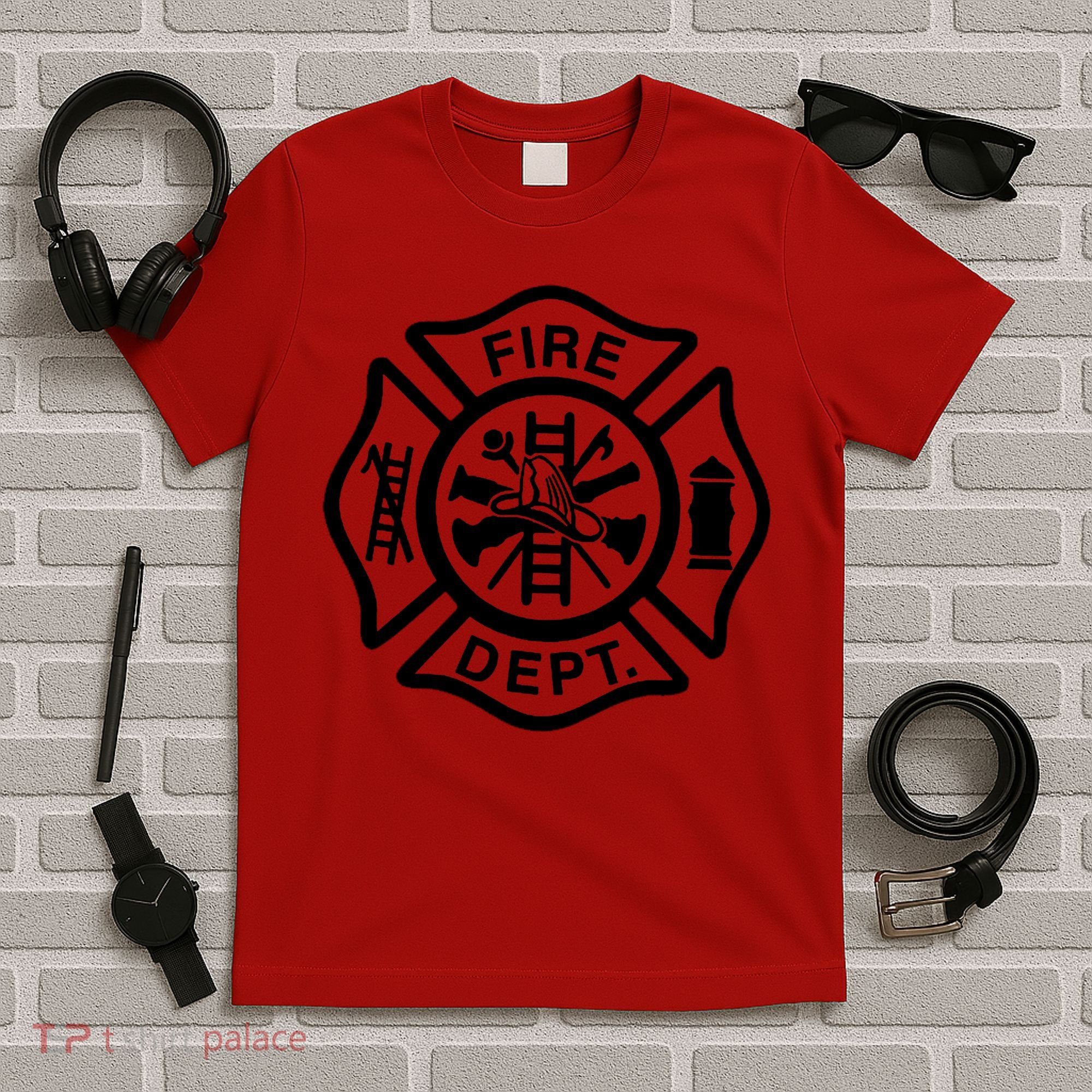Fire Dept Emblem Badge Firefighter Logo T-Shirt