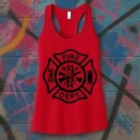 Fire Dept Emblem Badge Firefighter Logo Women's Tank Top thumb 3