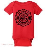 Fire Dept Emblem Badge Firefighter Logo Baby Bodysuit thumb 0