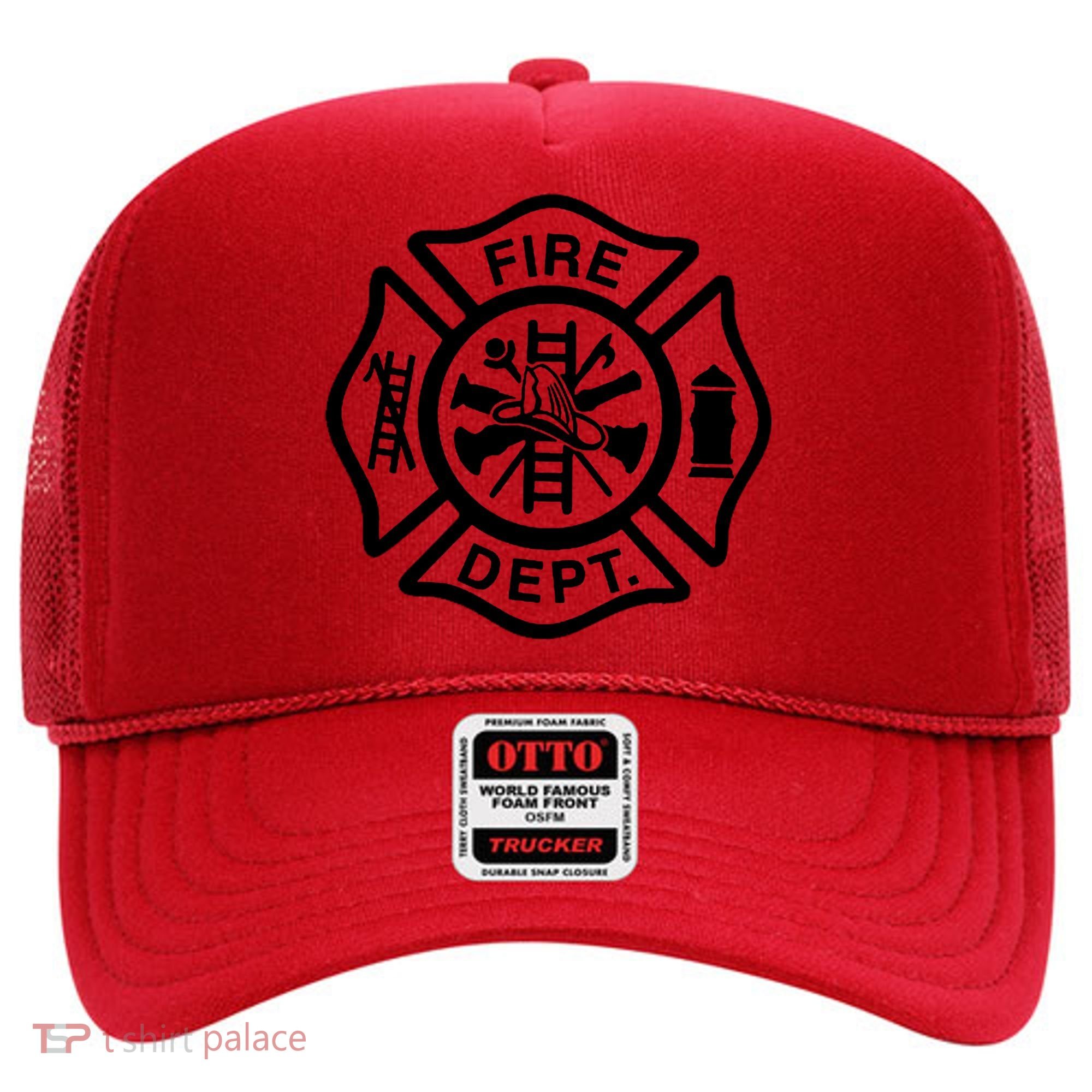 Fire Dept Emblem Badge Firefighter Logo Hat