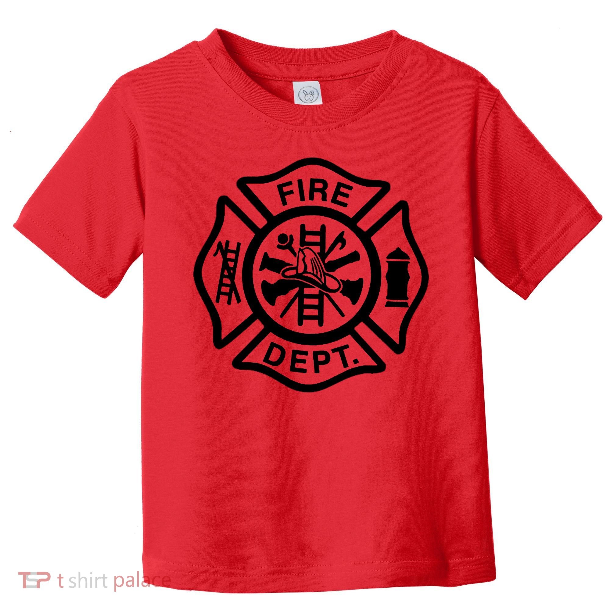 Fire Dept Emblem Badge Firefighter Logo Toddler T-Shirt