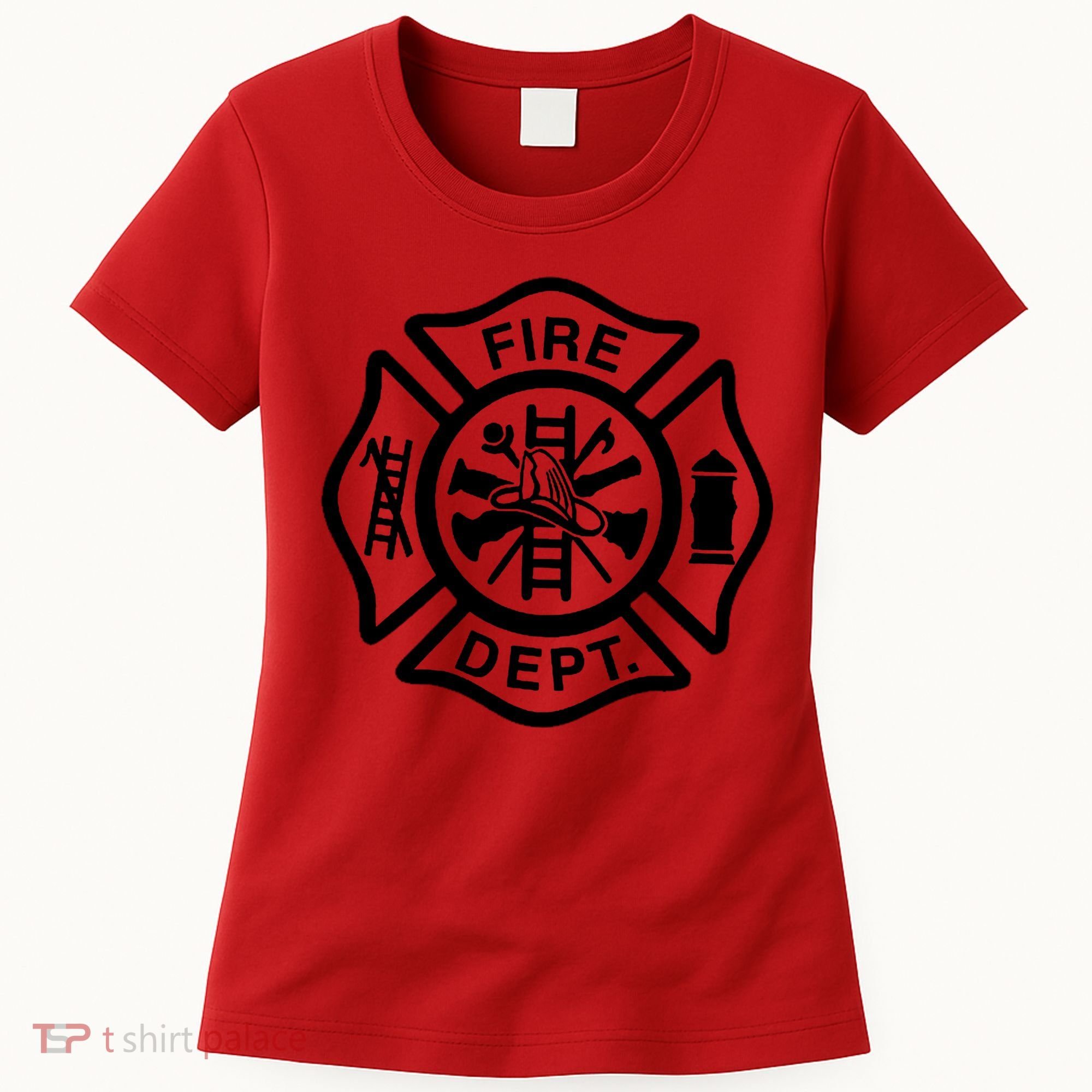 Fire Dept Emblem Badge Firefighter Logo Women's T-Shirt