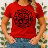 Fire Dept Emblem Badge Firefighter Logo Women's T-Shirt thumb 2
