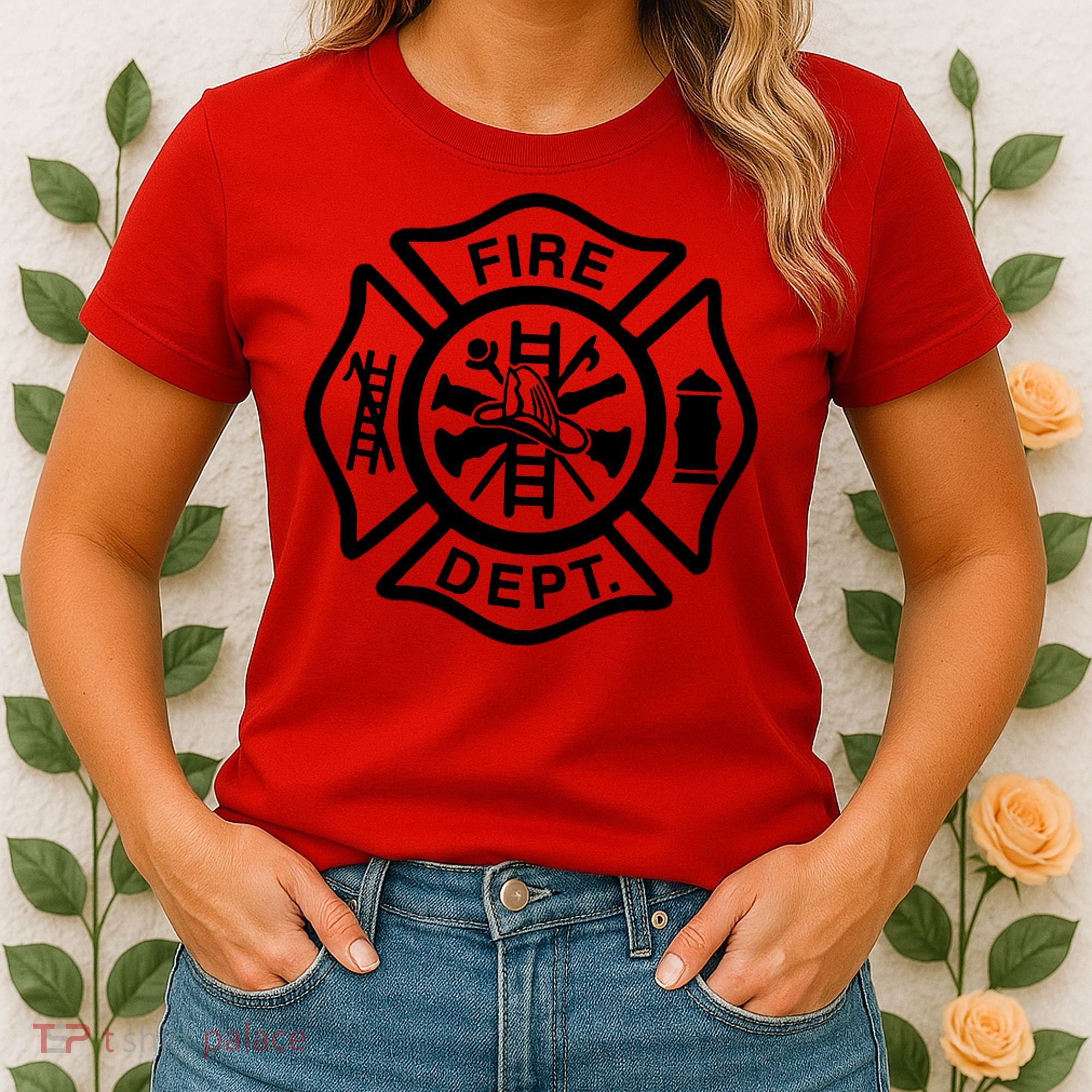 Fire Dept Emblem Badge Firefighter Logo Women's T-Shirt