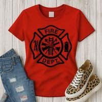 Fire Dept Emblem Badge Firefighter Logo Women's T-Shirt thumb 3