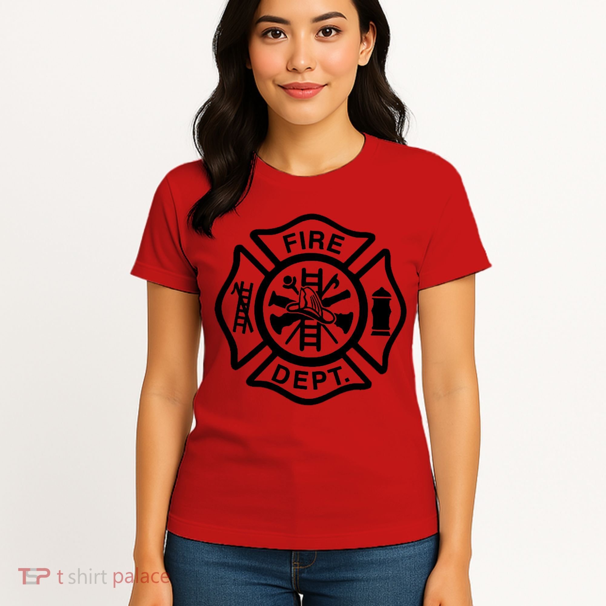 Fire Dept Emblem Badge Firefighter Logo Women's T-Shirt